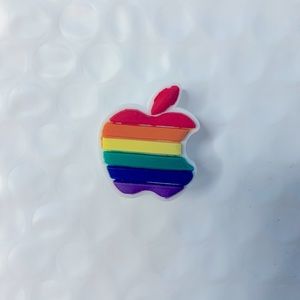 Rainbow apple croc charm